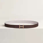 H Torsade belt buckle & Reversible leather strap 24 mm